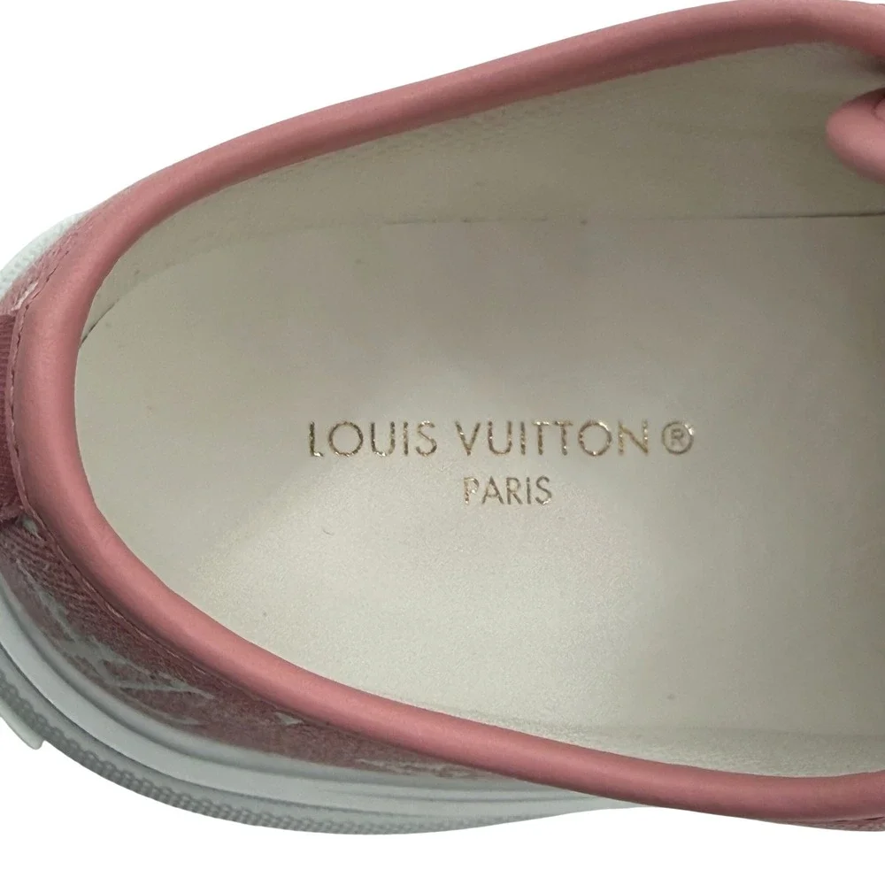 NEW Louis Vuitton Squad Ankle Sneaker Pink‎ Monogram Size 39 Luxury NWOB